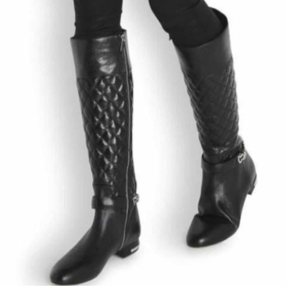 MICHAEL Michael Kors Ramsey Tall Quilted Ankle Chain Boots Sz 7